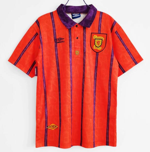 1994 Scotland Retro Orange Away Kit Soccer Jersey